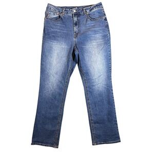 Frye Womens High Rise Straight Leg Jeans Medium Wash Blue Denim Size 12/31